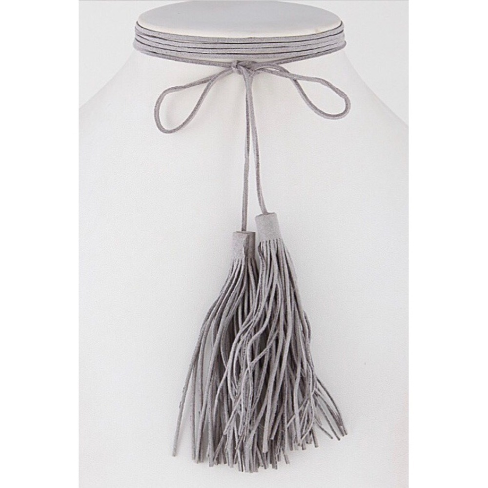 Suede Wrap Tassel Choker